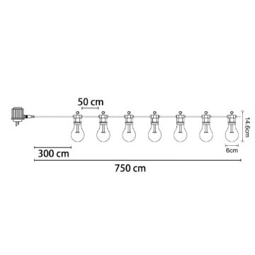 Globo - LED Dekorační řetěz 10xLED/4,2W/230V IP44