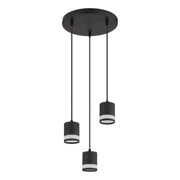 Globo - LED Lustr na lanku 3xGX53/7W/230V 3000K černá