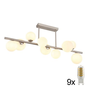 Globo - LED Lustr na tyči 9xG9/3W/230V matný chrom