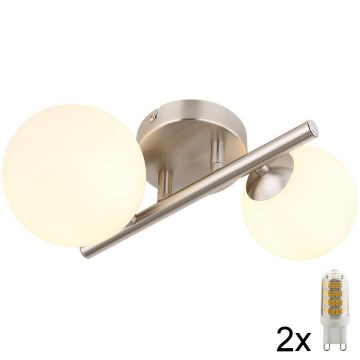 Globo - LED Přisazený lustr 2xG9/3W/230V matný chrom