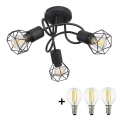 Globo - LED Přisazený lustr 3xE14/6W/230V černá