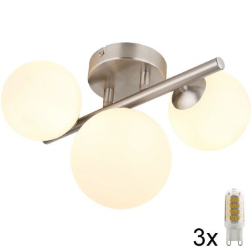 Globo - LED Přisazený lustr RIHA 3xG9/3,5W/230V matný chrom