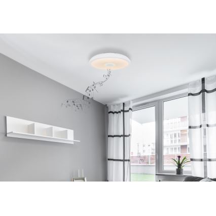 Globo - LED RGBW Stmívatelné koupelnové svítidlo s reproduktorem LED/18W/230V 3000-6500K IP44 + dálkové ovládání