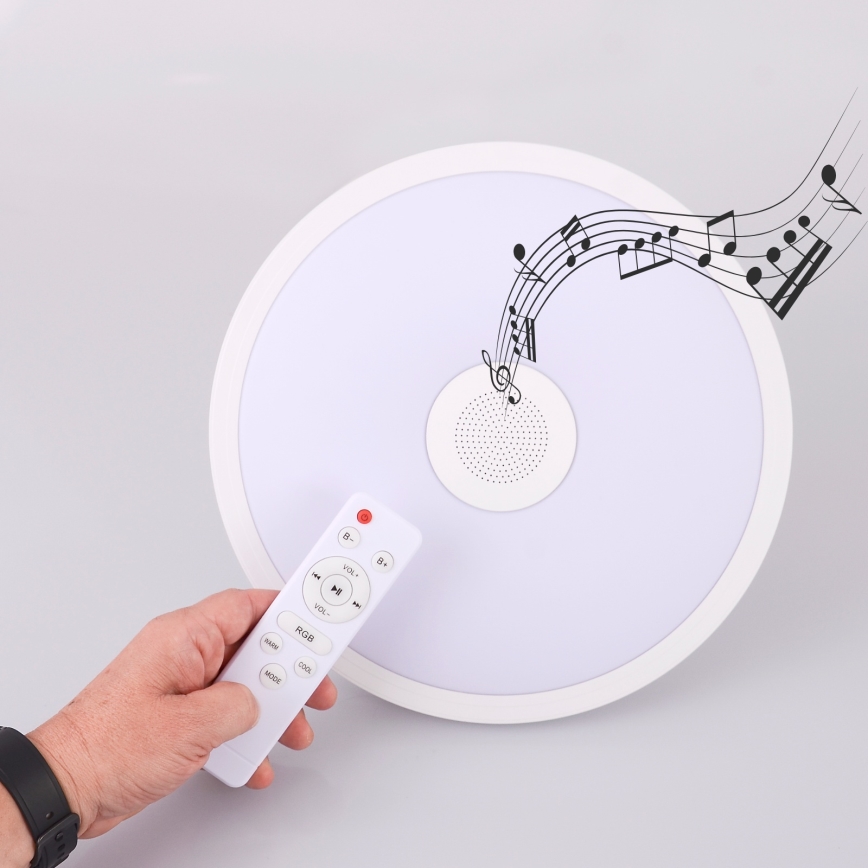 Globo - LED RGBW Stmívatelné koupelnové svítidlo s reproduktorem LED/18W/230V 3000-6500K IP44 + dálkové ovládání