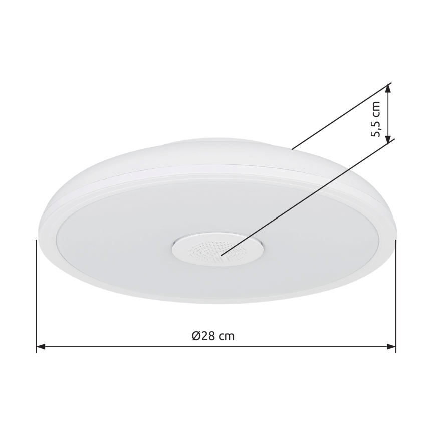 Globo - LED RGBW Stmívatelné koupelnové svítidlo s reproduktorem LED/18W/230V 3000-6500K IP44 + dálkové ovládání