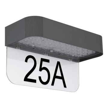 Globo - LED Solární domovní číslo LED/6W/3,7V IP54 1800 mAh