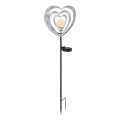 Globo - LED Solární svítidlo LED/3V IP44 300 mAh stříbrné srdce