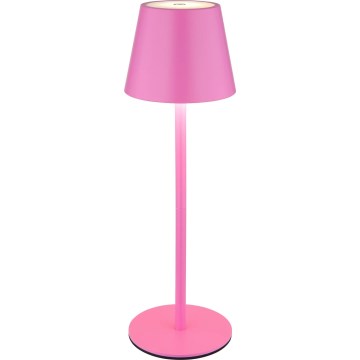 Globo - LED Stmívatelná dotyková nabíjecí venkovní stolní lampa 3v1 LED/3W/5V 3000/4000/5000K IP54 1800 mAh růžová