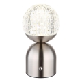 Globo - LED Stmívatelná dotyková stolní lampa LED/2,5W/3,7V 2700/4000/6500K 1800 mAh USB matný chrom