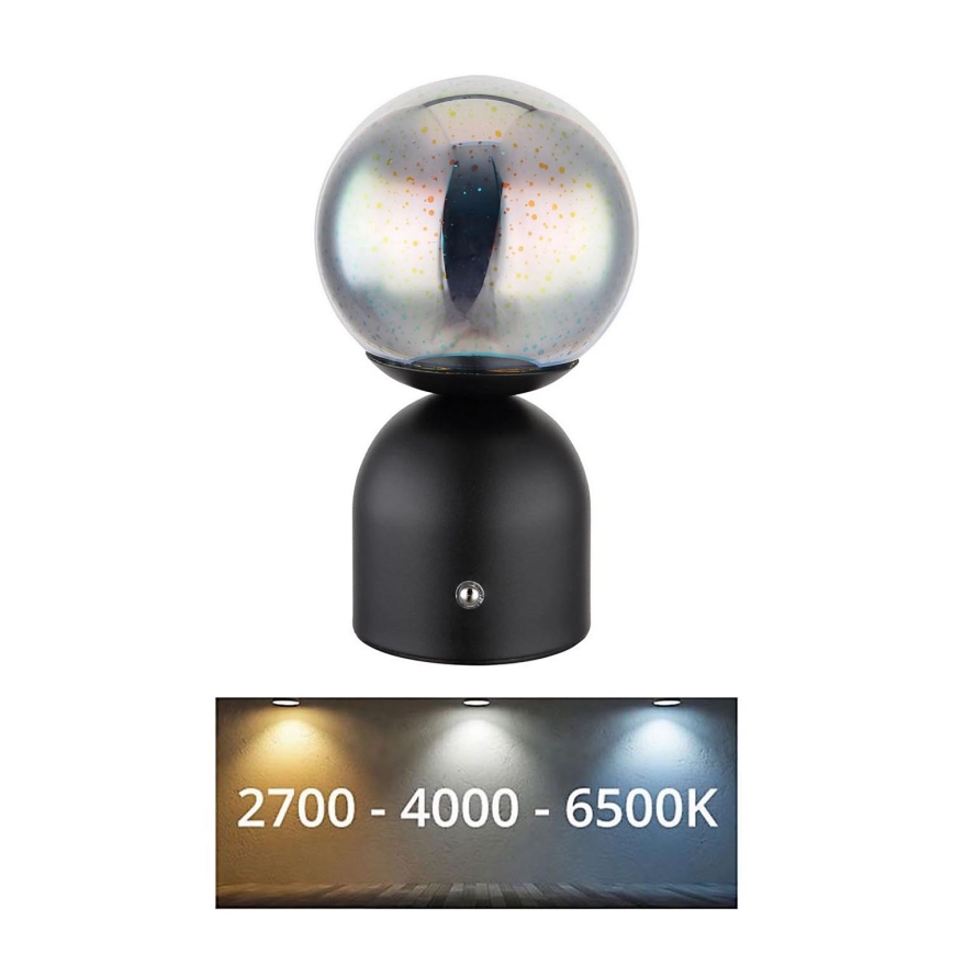 Globo - LED Stmívatelná dotyková stolní lampa LED/2,5W/3,7V 2700K/4000K/6500K 1800 mAh USB černá