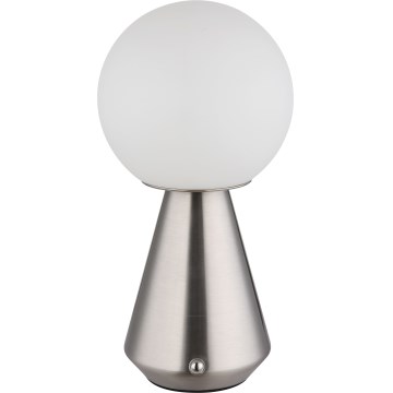 Globo - LED Stmívatelná dotyková venkovní stolní lampa LED/1,5W/5V 3000/4500/6500K 1800 mAh IP41 matný chrom