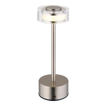 Globo - LED Stmívatelná nabíjecí dotyková stolní lampa LED/2,5W/3,7V 2700/4000/6500K 1800mAh matný chrom