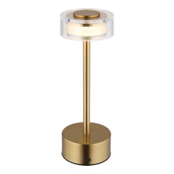 Globo - LED Stmívatelná nabíjecí dotyková stolní lampa LED/2,5W/3,7V 2700/4000/6500K 1800mAh mosaz