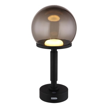 Globo - LED Stmívatelná nabíjecí dotyková stolní lampa LED/2,5W/5V 1800 mAh 2700/4000/6500K černá