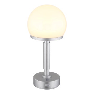 Globo - LED Stmívatelná nabíjecí dotyková stolní lampa LED/2,5W/5V 1800 mAh 2800K stříbrná