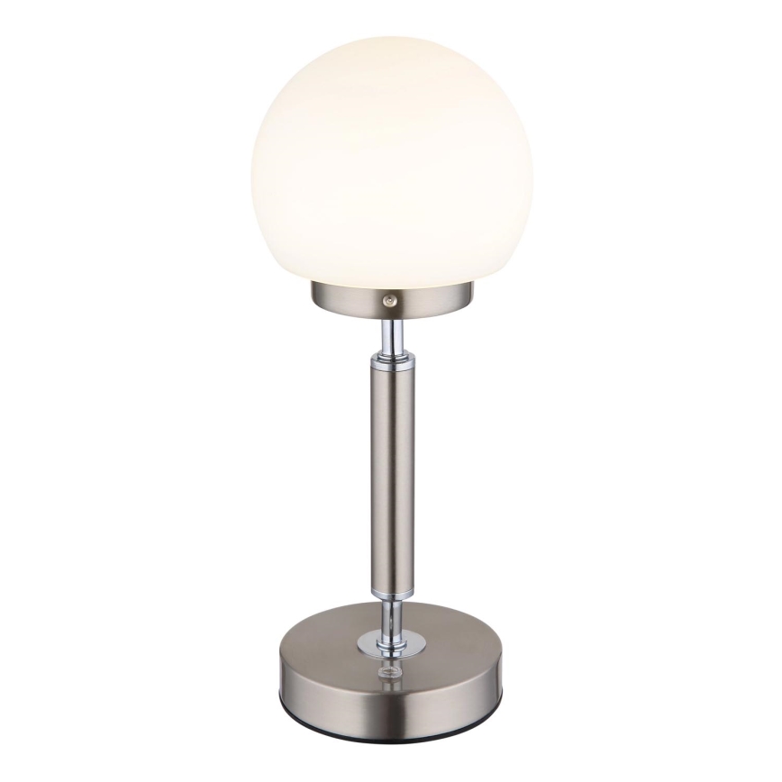 Globo - LED Stmívatelná nabíjecí dotyková stolní lampa LED/2,5W/5V 1800mAh 2700/4000/6500K matný chrom