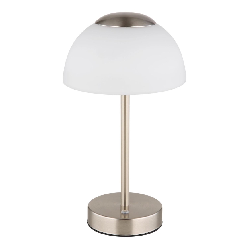 Globo - LED Stmívatelná nabíjecí stolní lampa LED/2,5W/5V 1800mAh 2700K/4000K/6500K matný chrom