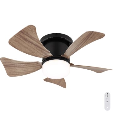 Globo - LED Stmívatelný stropní ventilátor LED/10W/230V 3000-6500K hnědá + dálkové ovládání