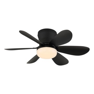 Globo - LED Stmívatelný stropní ventilátor LED/5W/230V 2700-6500K černá + dálkové ovládání