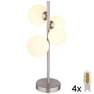 Globo - LED Stolní lampa 4xG9/3W/230V matný chrom