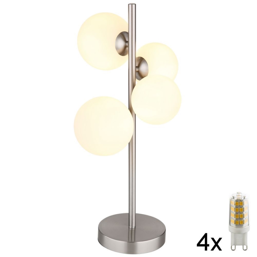 Globo - LED Stolní lampa 4xG9/3W/230V matný chrom