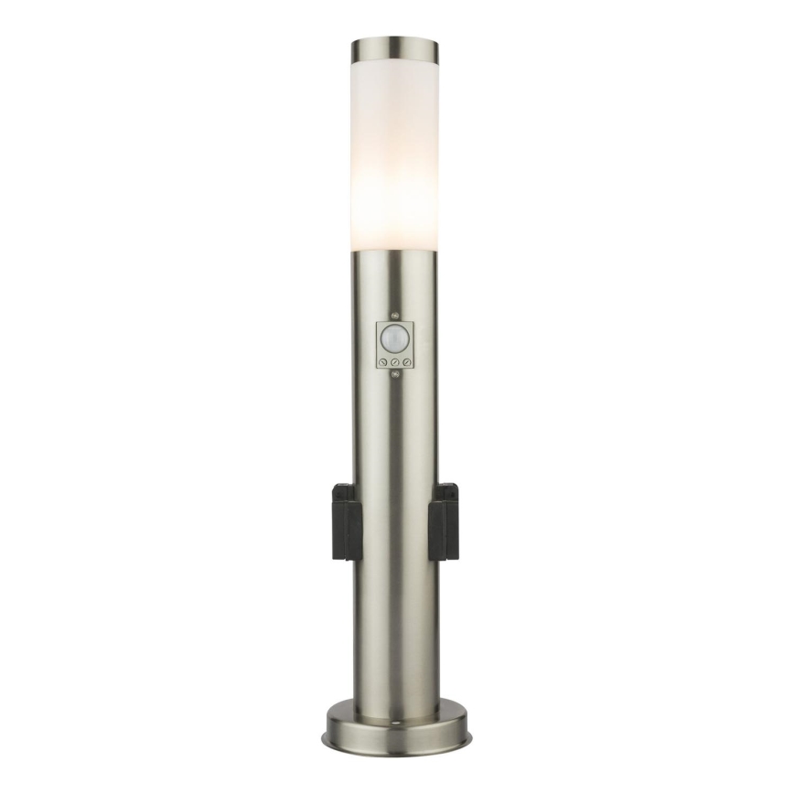 Globo - LED Venkovní lampa se senzorem a 2 zásuvkami LED/9W/230V 60 cm SCHUKO IP44