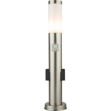 Globo - LED Venkovní lampa se senzorem a 2 zásuvkami LED/9W/230V IP44