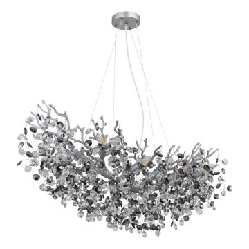Globo - Lustr na lanku 10xE14/40W/230V stříbrná