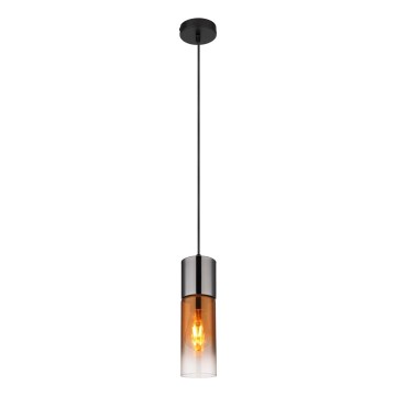 Globo - Lustr na lanku 1xE27/25W/230V pr. 10,5 cm černá/měděná