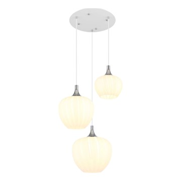 Globo - Lustr na lanku 3xE27/40W/230V bílá