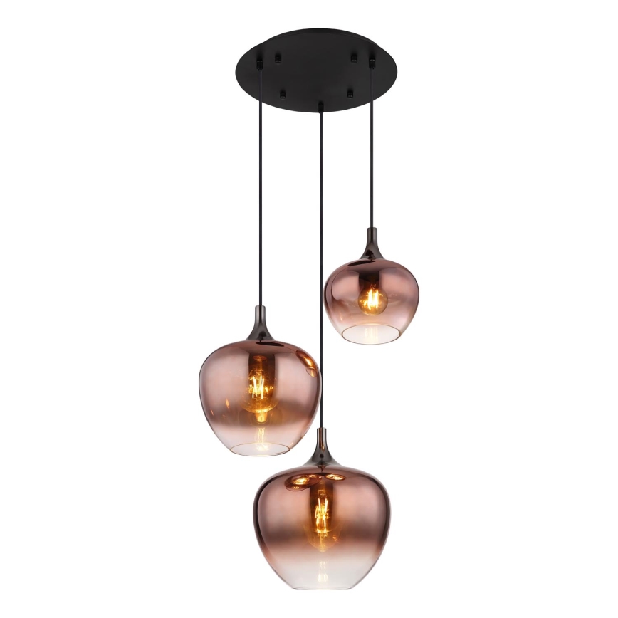 Globo - Lustr na lanku 3xE27/40W/230V měděná