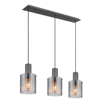 Globo - Lustr na lanku 3xE27/40W/230V šedá