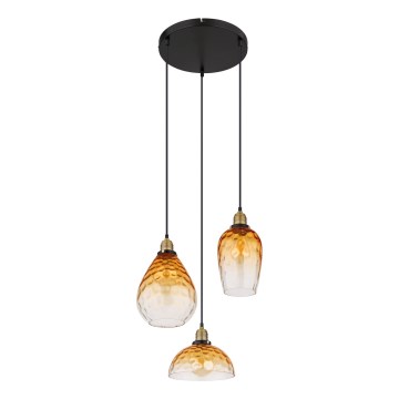 Globo - Lustr na lanku 3xE27/60W/230V pr. 46 cm oranžová