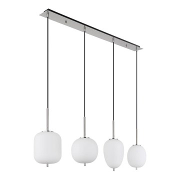 Globo - Lustr na lanku 4xE14/40W/230V bílá