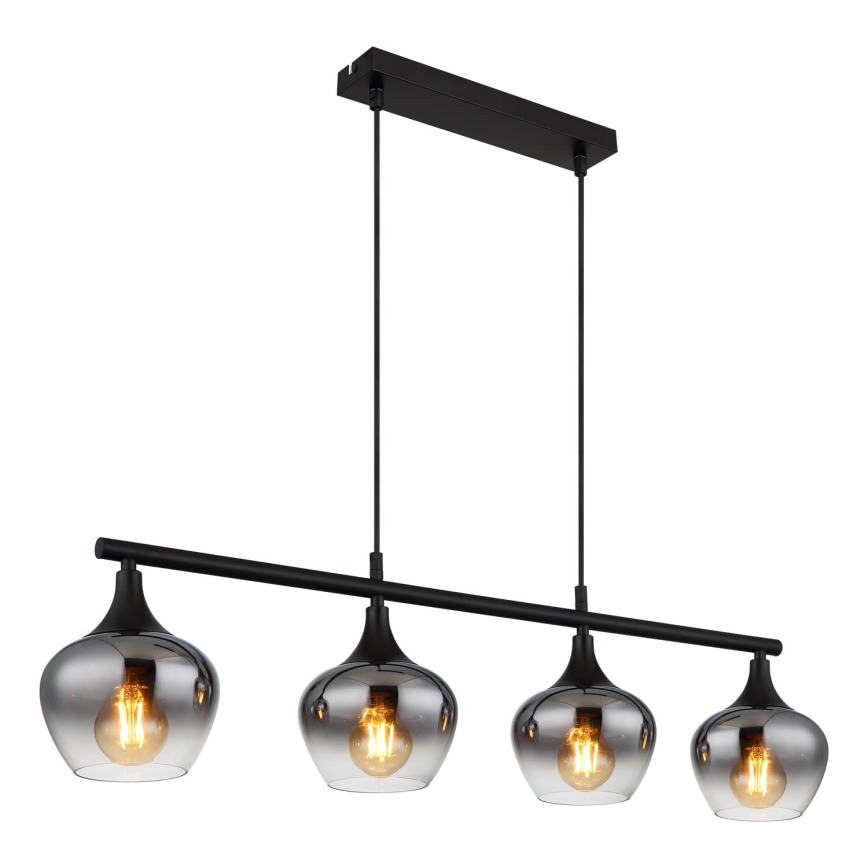 Globo - Lustr na lanku 4xE27/40W/230V černá