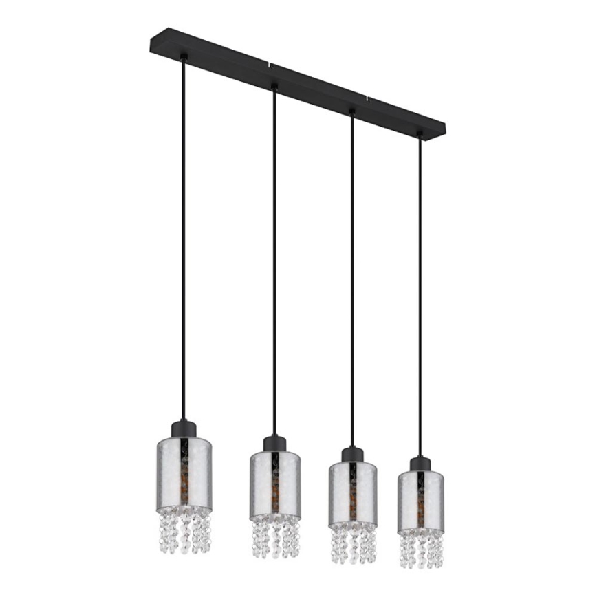 Globo - Lustr na lanku 4xE27/40W/230V černá