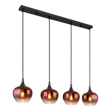 Globo - Lustr na lanku 4xE27/40W/230V měděná