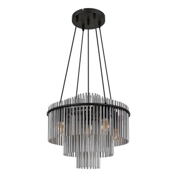 Globo - Lustr na lanku 5xE27/60W/230V černá