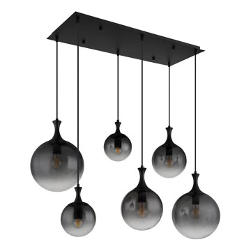 Globo - Lustr na lanku 6xE27/10W/230V černá