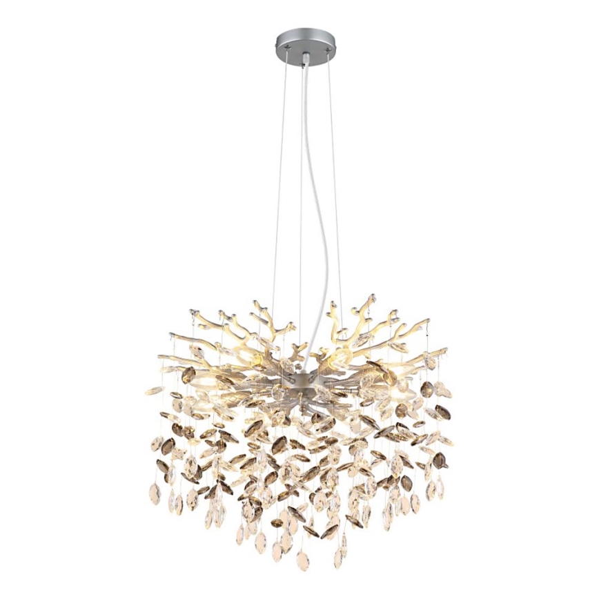 Globo - Lustr na lanku 8xE14/40W/230V stříbrná