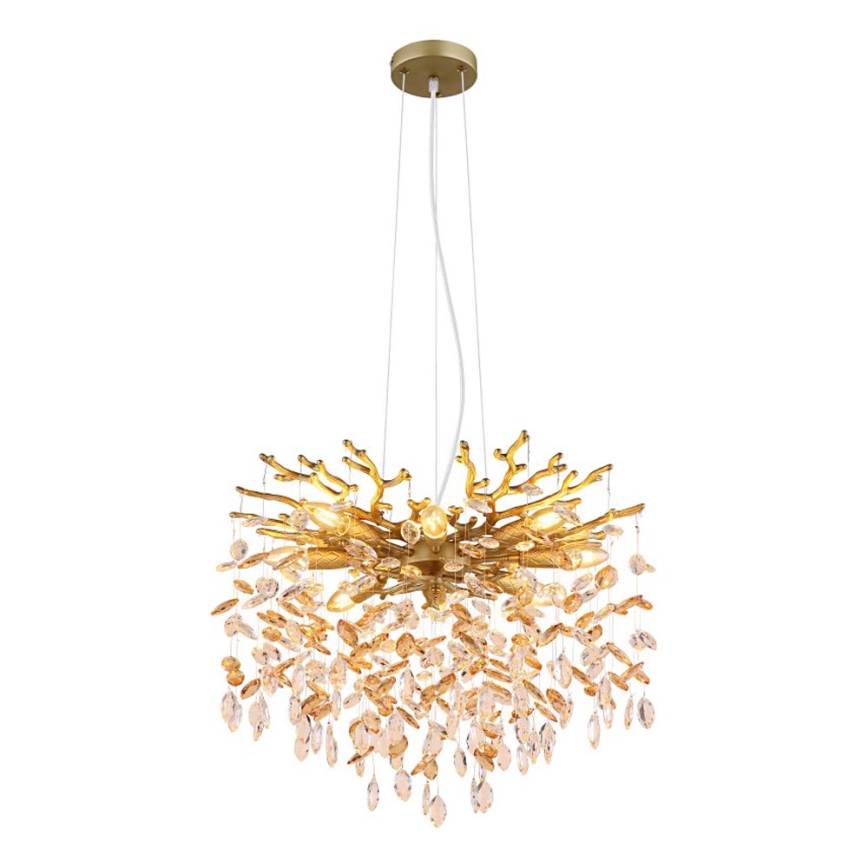 Globo - Lustr na lanku 8xE14/40W/230V zlatá