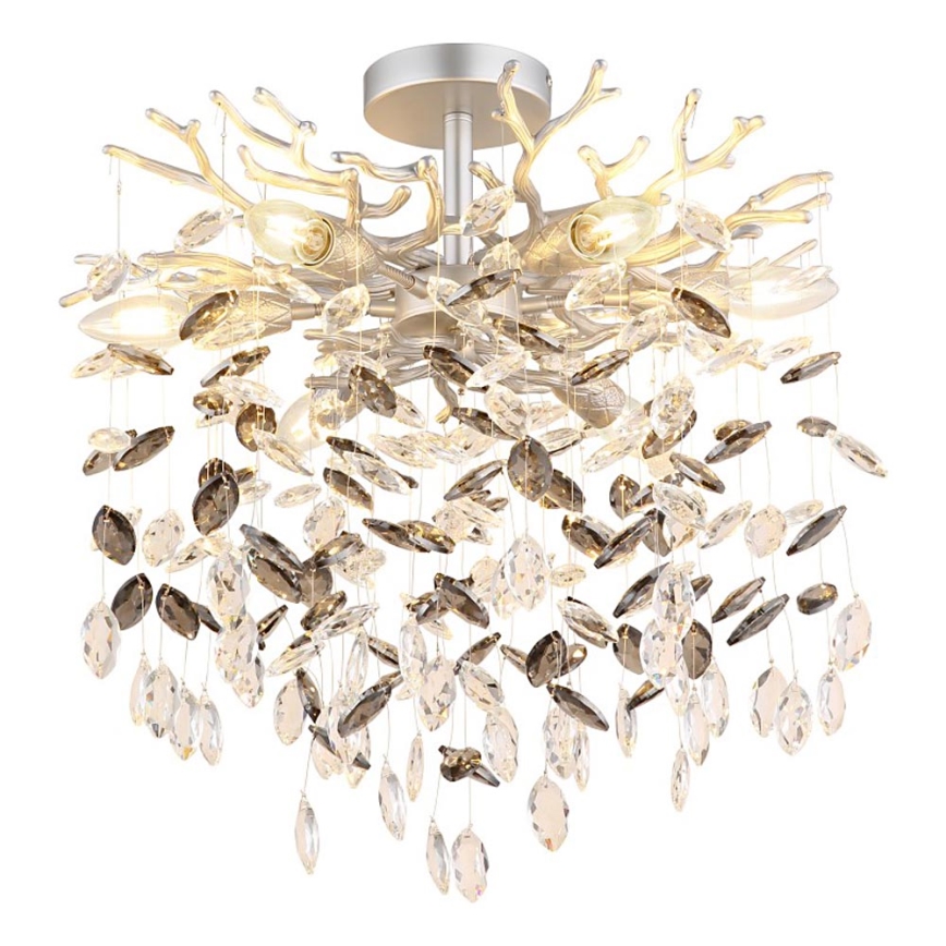 Globo - Lustr na tyči 6xE14/40W/230V stříbrná