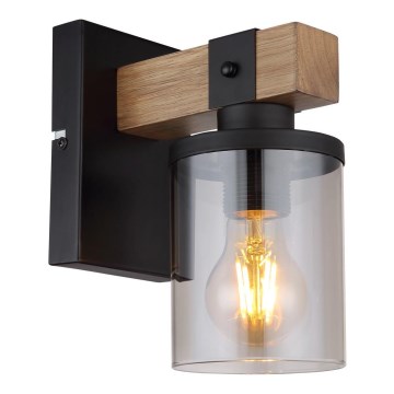 Globo - Nástěnná lampa 1xE27/60W/230V dub/kouřová