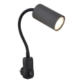 Globo - Nástěnné bodové svítidlo do zásuvky 1xGU10/35W/230V šedá