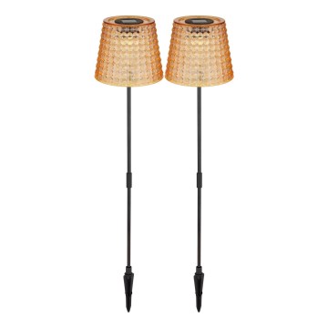 Globo - SADA 2x LED Solární svítidlo LED/0,06W/3V IP44 oranžová