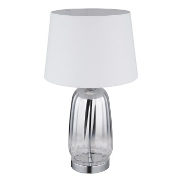 Globo - Stolní lampa 1xE27/40W/230V bílá/stříbrná