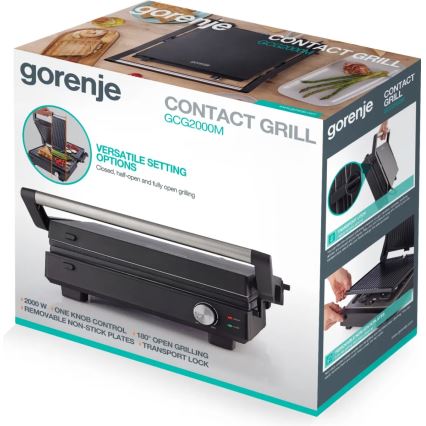 GORENJE GCG2000M - Kontaktní gril 1800W/230V černá