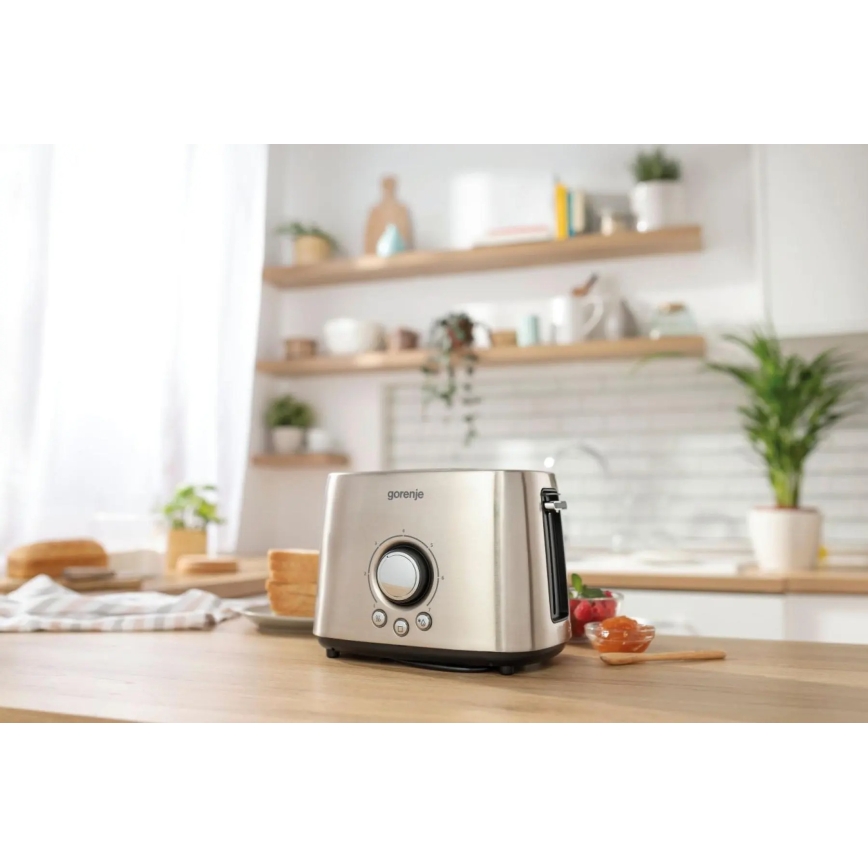 GORENJE T1000E - Topinkovač s dvěma otvory a rozpékačem 1000W/230V nerez
