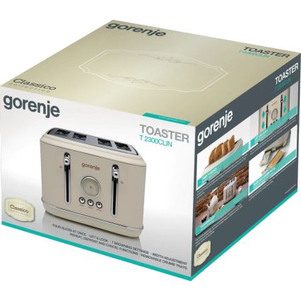 GORENJE T2300CLIN - Topinkovač se čtyřmi otvory 1150W/230V béžová