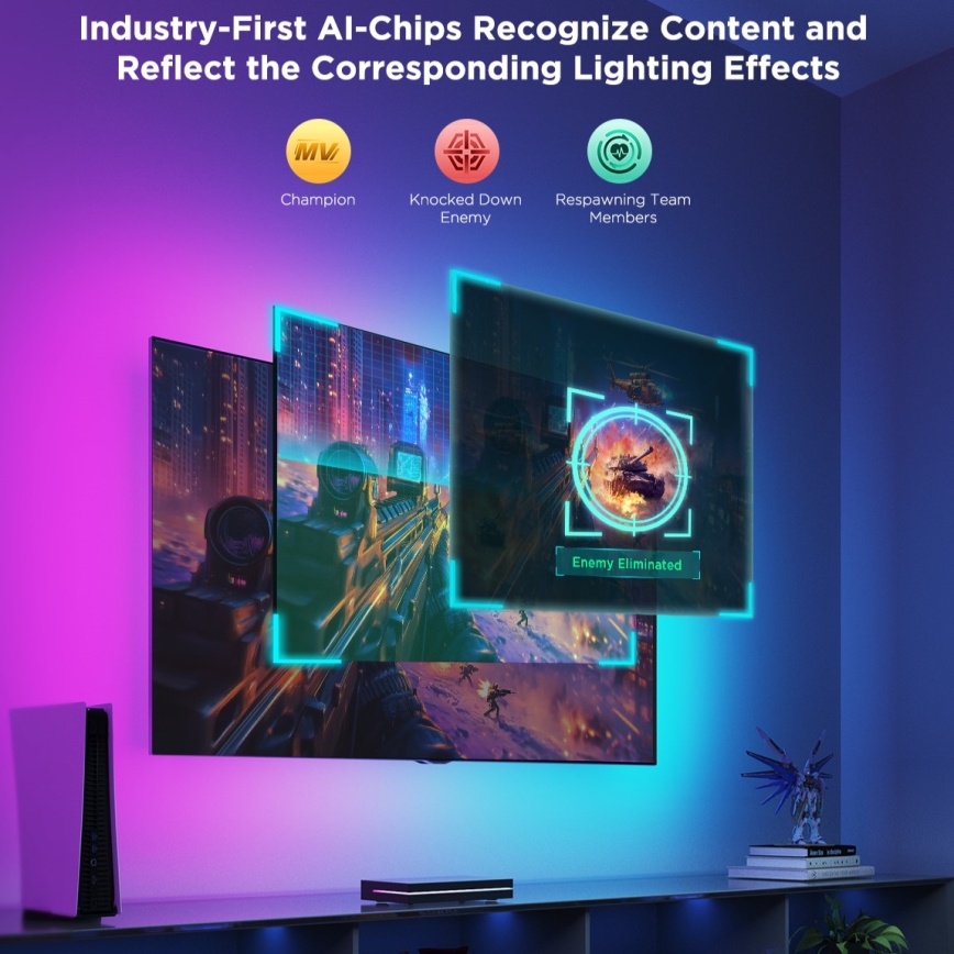 Govee - AI Sync Box 2 Smart TV RGBICW podsvětlení 55-65 Wi-Fi